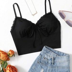black lace cami top